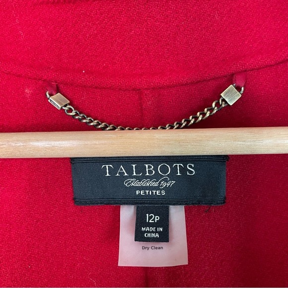 Talbots 100% Wool Red Open Front Jacket 12P * - Picture 5 of 8